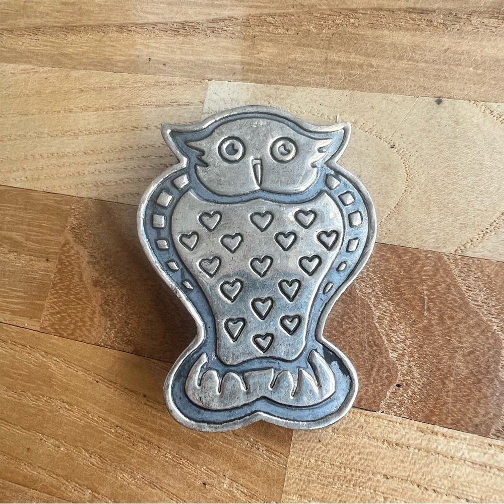 925 Sterling Silver Vintage EFS save the children Wise Owl Pin Brooch